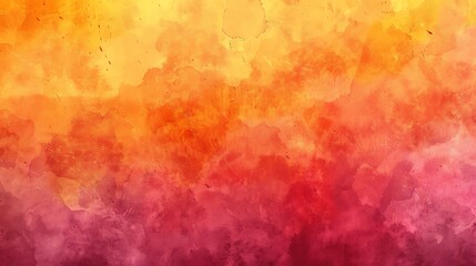 Abstract watercolor background in shades of orange, red, and yellow.