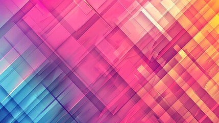 Poster - Abstract geometric background with pink, blue, and orange colors.