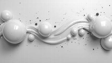 Poster - A minimalist white wall adorned with black dots creating a unique interior design element