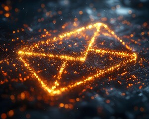 Poster - Glowing Email Icon Integrated into Digital Circuit Tech Background