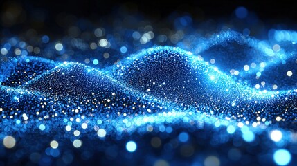 Poster - Captivating blue glitter background sparkling with iridescent light and texture