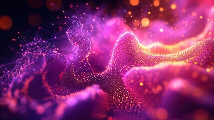 Poster - Stunning purple and pink abstract background filled with colorful dots and patterns