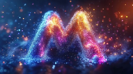 Poster - Stunning abstract background featuring vibrant colorful lights and dynamic particles floating