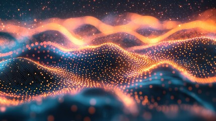 Fototapete - Colorful digital abstract background featuring a complex pattern of dots and shapes