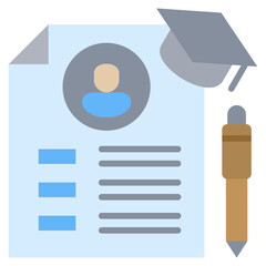 Poster - Curriculum Flat Icon