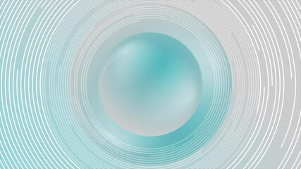 Wall Mural - Blue grey glossy circles and radial lines abstract tech geometric background. Seamless looping motion design. Video animation Ultra HD 4K 3840x2160