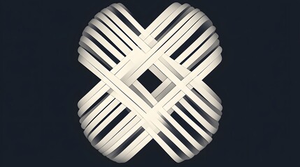 Poster - Intricate White Abstract Pattern with Symmetrical Layered Design