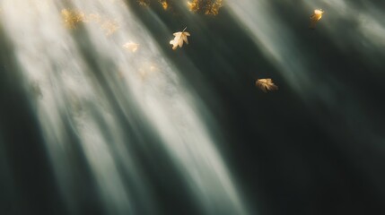 Poster - Ethereal Underwater Sunset Gamboge and Periwinkle Hues Motion Blur and Depth of Field  Captivating abstract composition with cinematic lighting and fluid dreamlike movement