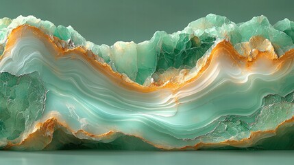 Poster - Beautiful green and white decorative glass piece for home decor or art display