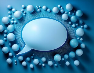 Wall Mural - conversation bubbles a single large speech bubble takes center stage against a vibrant blue backgrou