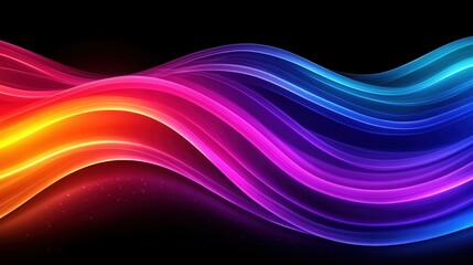 Poster - Abstract wave background featuring fluid curves and gradient colors in dynamic composition