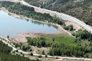 Poster - Altınapa Dam Konya Turkey.  It is a dam built for the purpose of irrigation and drinking water supply.