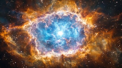 Wall Mural - A deep-space quantum portal glows inside a nebula, leading to an alternate universe