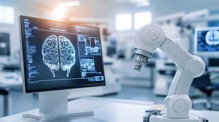 Future Technology Artificial Intelligence Brain Computer Interface Research Laboratory Scene