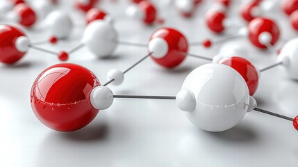 Poster - Group of spheres featuring a striking red sphere and a bright white sphere amongst other round shapes