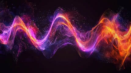 Fototapete - Abstract background with colorful lines and particles creating a vibrant visual experience