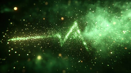 Poster - A stunning green explosion of light radiating brightly against a dark background creating an ethereal effect