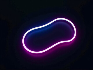 Wall Mural - neon figures on black background, designer element.