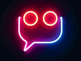 Wall Mural - neon figures on black background, designer element.