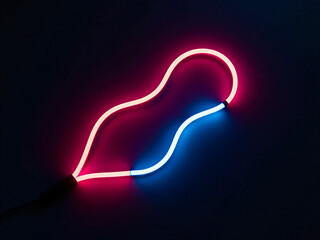Wall Mural - neon figures on black background, designer element.