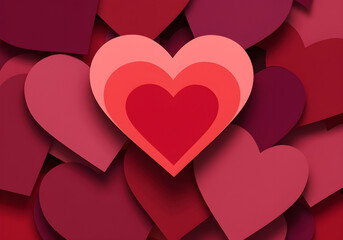 Wall Mural - Colorful hearts background. Generative AI