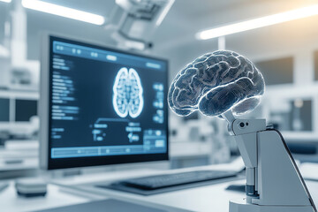 Future Technology Artificial Intelligence Brain Computer Interface Research Laboratory Scene