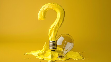 Poster - A yellow question mark formed from a light bulb.