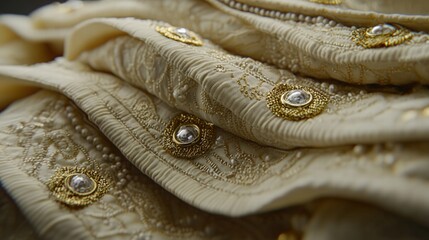Poster - closeup view of a stunning pair of elegant gold and diamond earrings displayed on velvet