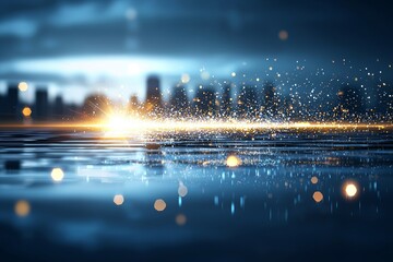 Wall Mural - a blend of blurred refraction light and bokeh or organic flare overlay