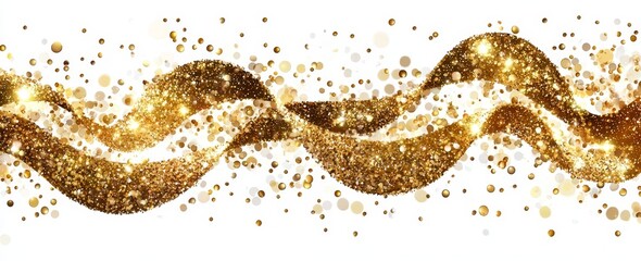 Wall Mural - a cosmic glittering wave forms as a sparkling falling star leaves a stardust trail, emanating a glow