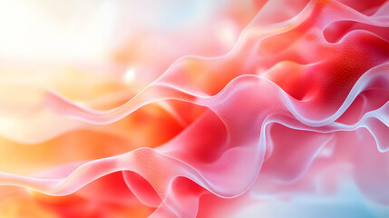 Poster - Abstract wave patterns in soft red and pink hues create a serene and dynamic visual effect, ideal for backgrounds or artistic designs.