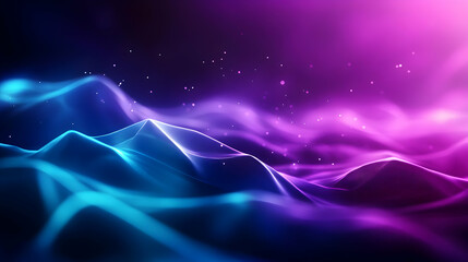 Poster - A captivating abstract illustration featuring vibrant waves of purple and blue, perfect for digital backgrounds or creative projects.