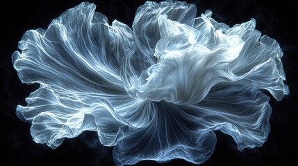 Poster - An elegant white flower isolated on a dark black background romantic beauty
