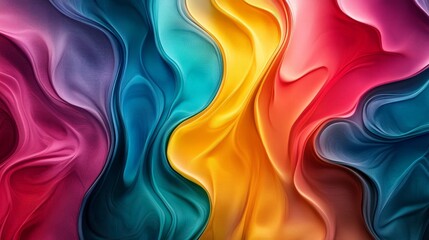 Poster - Abstract Colorful Waves Background - Vibrant, flowing colors symbolize energy, fluidity, movement, creativity, and abstract beauty