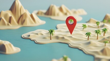 Aufkleber - Pinpoint Paradise A Tropical Island Adventure Awaits at This Exotic Beach Destination Showcasing a Picturesque Landscape with Crystalline Waters Sandy Shores and Swaying Palm Trees