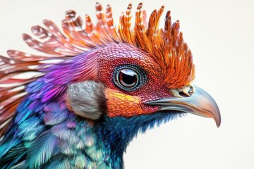 Wall Mural - Vibrant Rainbow Pheasant Portrait Showing Exquisite Detail