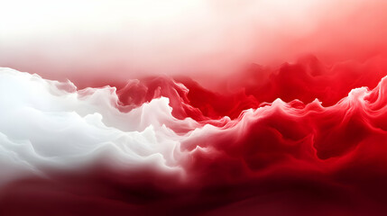 Poster - A vibrant abstract image featuring red and white swirling patterns, perfect for creative projects and digital backgrounds.