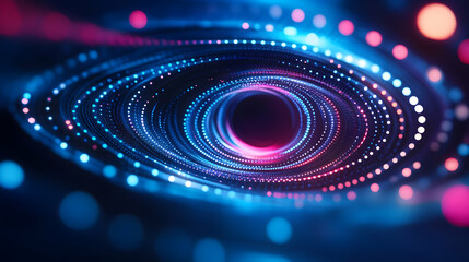 Poster - A vibrant abstract image showcasing swirling patterns of light and color, evoking a sense of motion and depth.