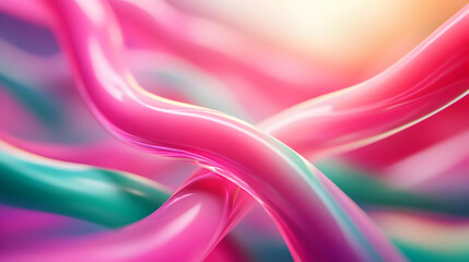 Poster - A vibrant close-up of intertwined colorful strands creating an abstract, dynamic visual experience with a lively atmosphere.