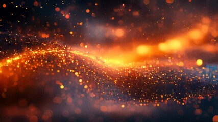 Poster - Abstract visualization of glowing energy particles in a cosmic, futuristic setting