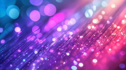 Poster - Fiber Optics Sparkle: A Vibrant Light Show - Shimmering strands of fiber optics create a dazzling display of color and light. Concepts: Technology, brilliance, connection, energy, innovation