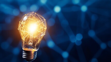 Poster - Illuminated Ideas: A Glowing Symbol of Innovation - Symbolizing brilliance, connection, innovation, progress, and enlightenment. A bright future powered by great ideas
