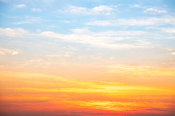 Wall Mural - beautiful , luxury soft gradient orange gold clouds and sunlight on the blue sky perfect for the bac
