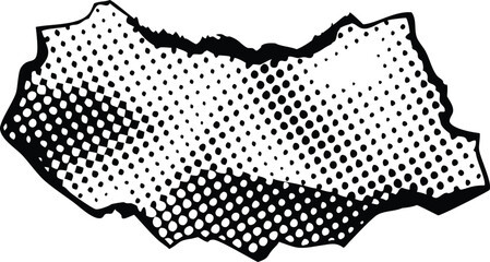 Poster - Abstract style halftone concept for your graphic design Pixelated dot circle line background. Vanishing pop art gradient vector isolated sketch freehand outline hand drawn picture sketchy line art.