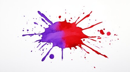 Poster - Red Purple Watercolor Splash Texture Background - Abstract art, vibrant colors, dynamic splash, red and purple hues, expressive texture. Symbolizing energy, passion, creativity, freedom, and movement
