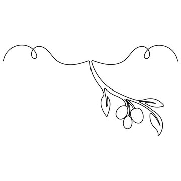 Olive icon  continuous one line drawing  outline vector illustration