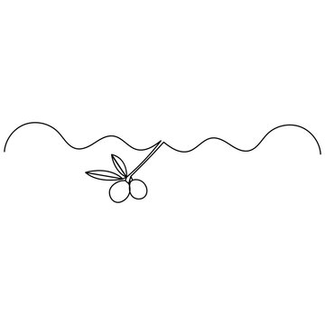 Olive icon  continuous one line drawing  outline vector illustration