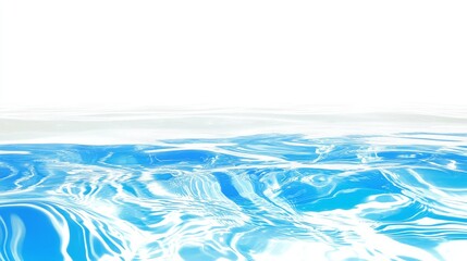 Poster - Serene Blue Water Surface - Calm, tranquil blue water ripples gently, symbolizing peace, purity, serenity, fluidity, and freedom