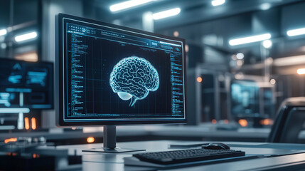Future Technology Artificial Intelligence Brain Computer Interface Research Laboratory Scene