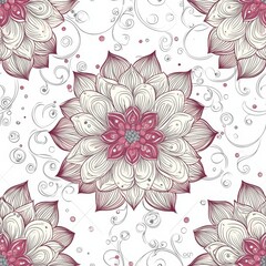 Wall Mural - delicate floral pattern with intricate designs and soft colors, perfect for creative projects.